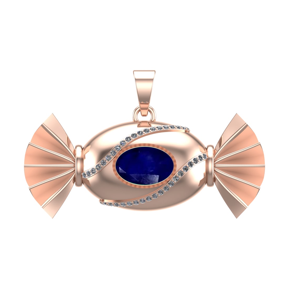 4.94 Ctw VS/SI1 Blue Sapphire and Diamond 14k white Gold Pandant (ALL DIAMO (1 of 1)