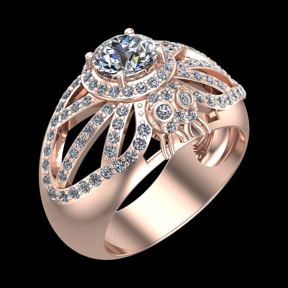 2.34 Ctw VS/SI1 Diamond Prong Set 10k Rose Gold Engagement Ring (ALL DIAMON: Center Daimond Weight :-1.30 Ctw ( Round Cut) Color : J-K Clarity : VS/SI1 Side Diamond Weight Of Ctw 1.04 Ctw Color : J-K Clarity : VS/SI1 Daimond Setting : Prong Metal Weight : Approx 11.48 gram