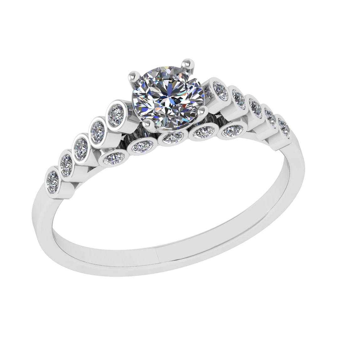 0.80 Ctw SI2/SI1 Diamond 14k white Gold Engagement Ring (ALL DIAMOND ARE LA: Center Daimond Weight :-0.50 Ctw ( Round Cut) Color : G-H Clarity : SI2/SI1 Side Diamond Weight Of Ctw 0.30 Ctw Color : G-H Clarity : SI2/SI1 Daimond Setting : Prong Metal Weight : Approx 2.60 gram 14