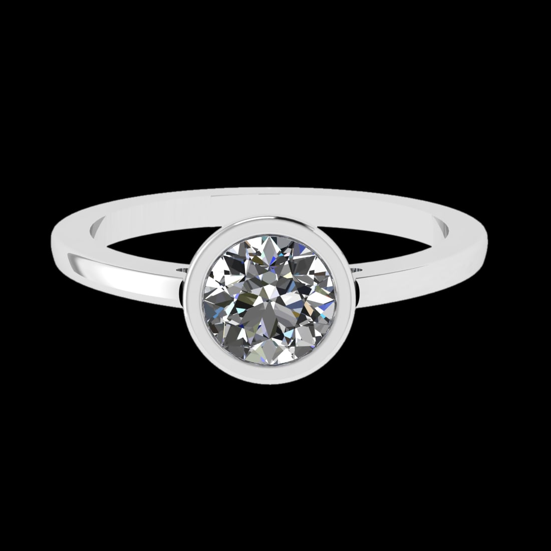0.84 Ctw VS/SI1 Diamond Prong Set 10K white Gold Solitaire Ring (ALL DIAMON (1 of 1)