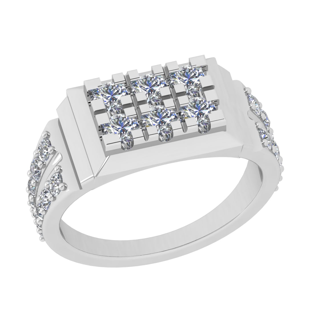 1.10 Ctw VS/SI1 Diamond Prong Set 14k white Gold Engagement Ring: Total Daimond Weight :-1.10 Ctw Color : G-H Clarity : VS/SI1 Setting : Prong Metal Weight : Approx 5.37 gram 14k White Gold Engagement Ring Current Ring Size 7 (ALL DIAMOND ARE LAB GROWN )