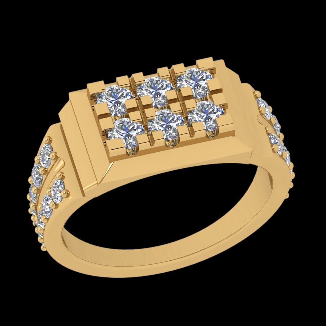 1.10 Ctw VS/SI1 Diamond 10k Yellow Gold Engagement Ring (ALL DIAMOND ARE LA: Total Daimond Weight :-1.10 Ctw Color : J-K Clarity : VS/SI1 Setting : Prong Metal Weight : Approx 5.37 gram 10k Yellow Gold Engagement Ring Current Ring Size 7 (ALL DIAMOND ARE LAB GROWN)
