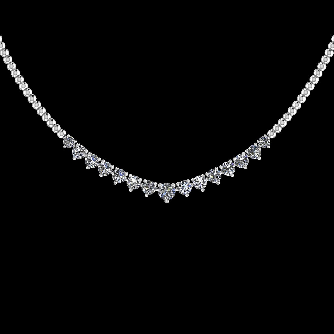 1.06 Ctw VS/SI1 Diamond 14K White Gold Slide Necklace (ALL DIAMOND ARE LAB (1 of 1)