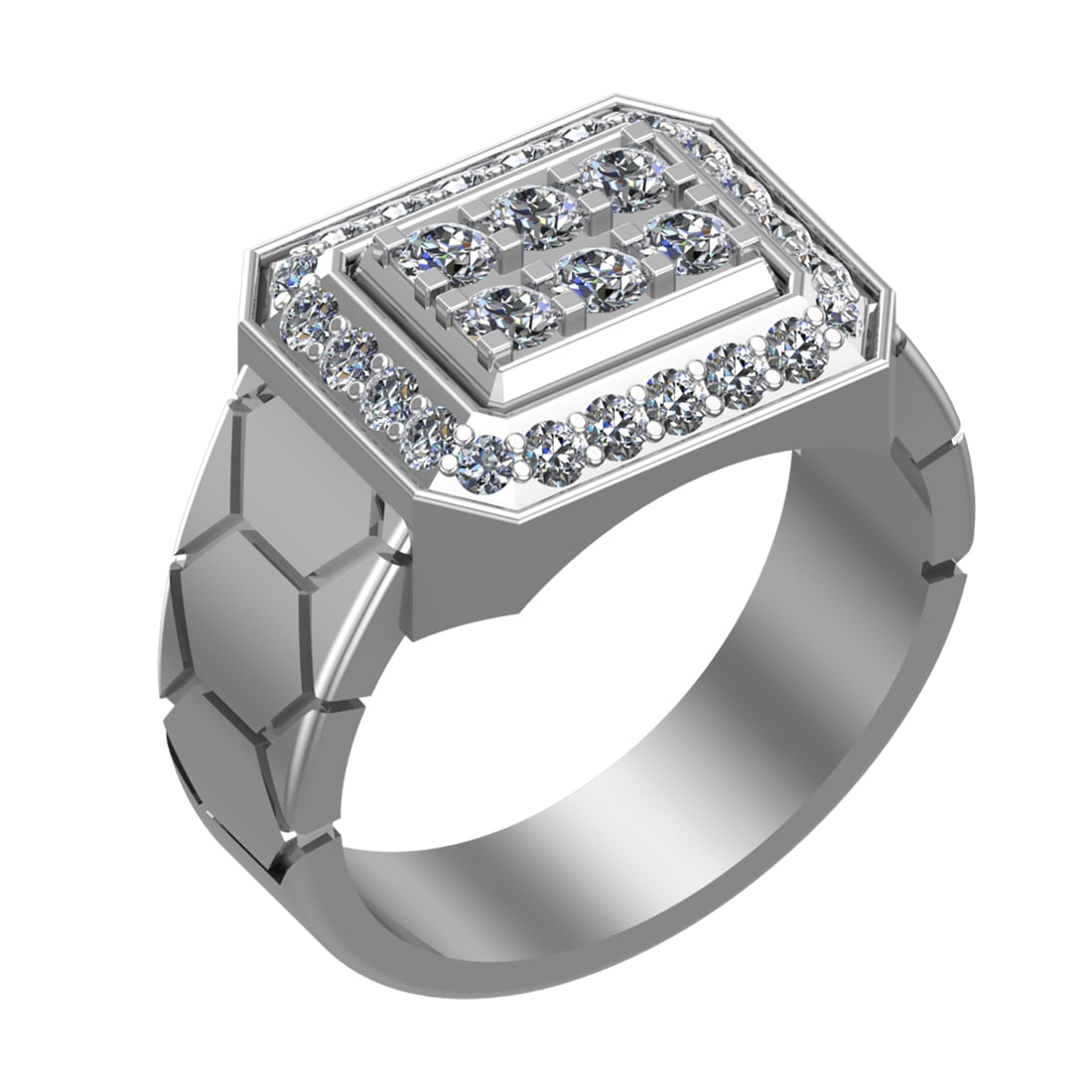 0.95 Ctw SI2/SI1 Diamond 14k white Gold Engagement Ring (ALL DIAMOND ARE LA: Total Daimond Weight :-0.95 Ctw Color : G-H Clarity : SI2/SI1 Setting : Prong Metal Weight : Approx 13.45 gram 14k White Gold Engagement Ring Current Ring Size 8 (ALL DIAMOND ARE LAB GROWN)