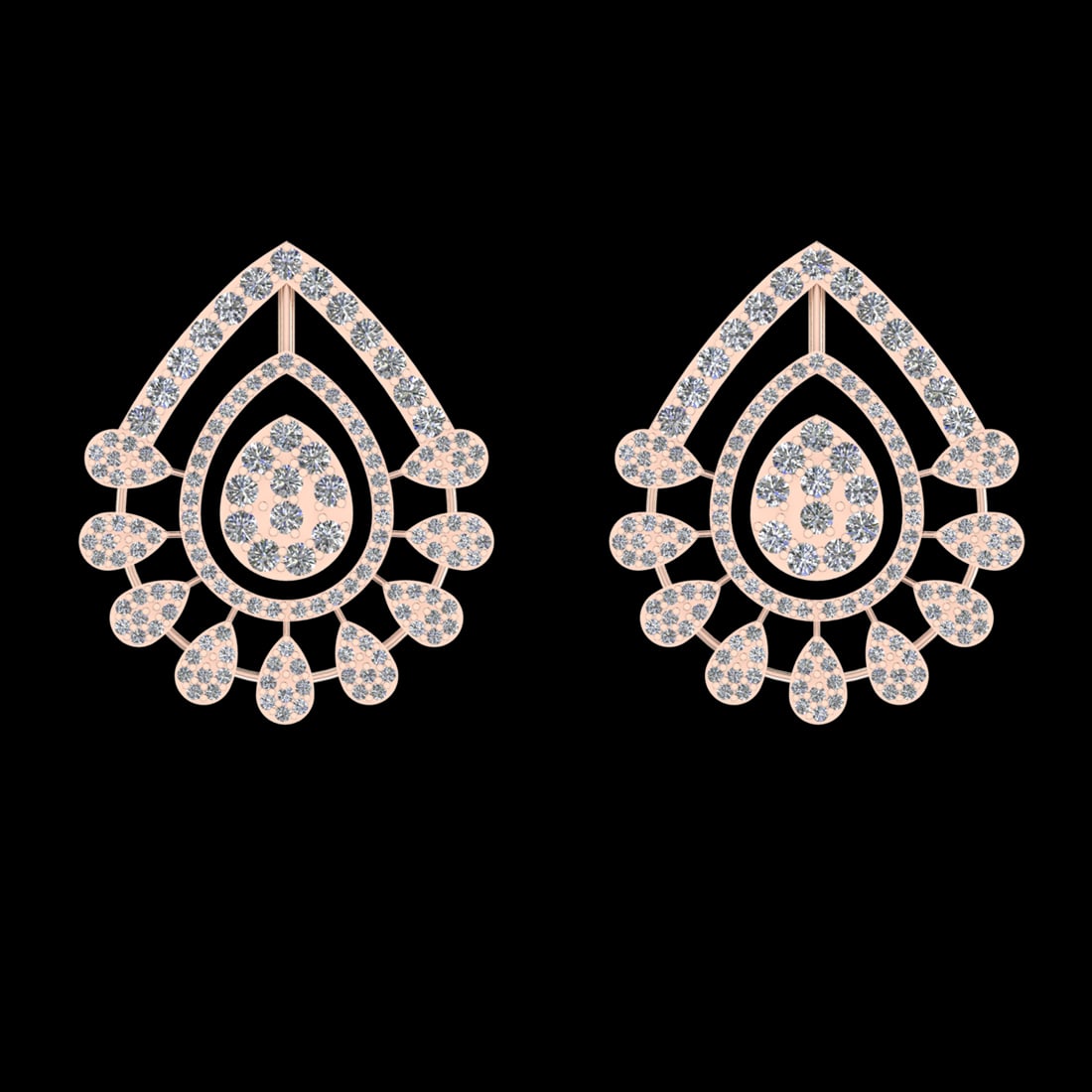 2.84 Ctw VS/SI1 Diamond Prong Set 18k Rose Gold Stud Earrings (ALL DIAMOND: Total Daimond Weight :-2.84 Ctw Color : G-H Clarity : VS/SI1 Setting : Prong Metal Weight : Approx 13.51 gram 18k Rose Gold Stud Earrings (ALL DIAMOND ARE LAB GROWN) #3SS65663v15