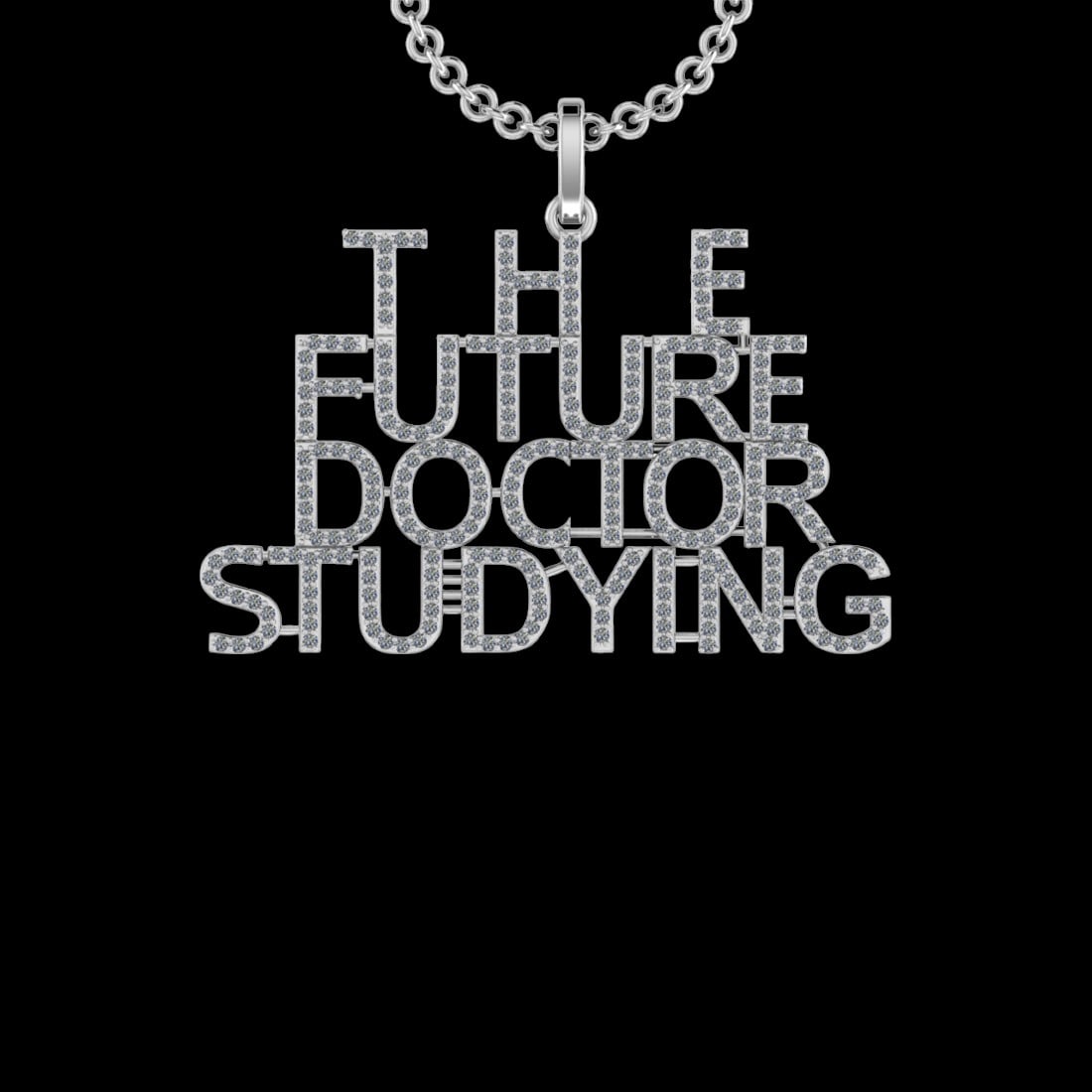 1.92 Ctw VS/SI1 Diamond 10K White Gold Veterinary Doctor theme Pendant (ALL (1 of 1)