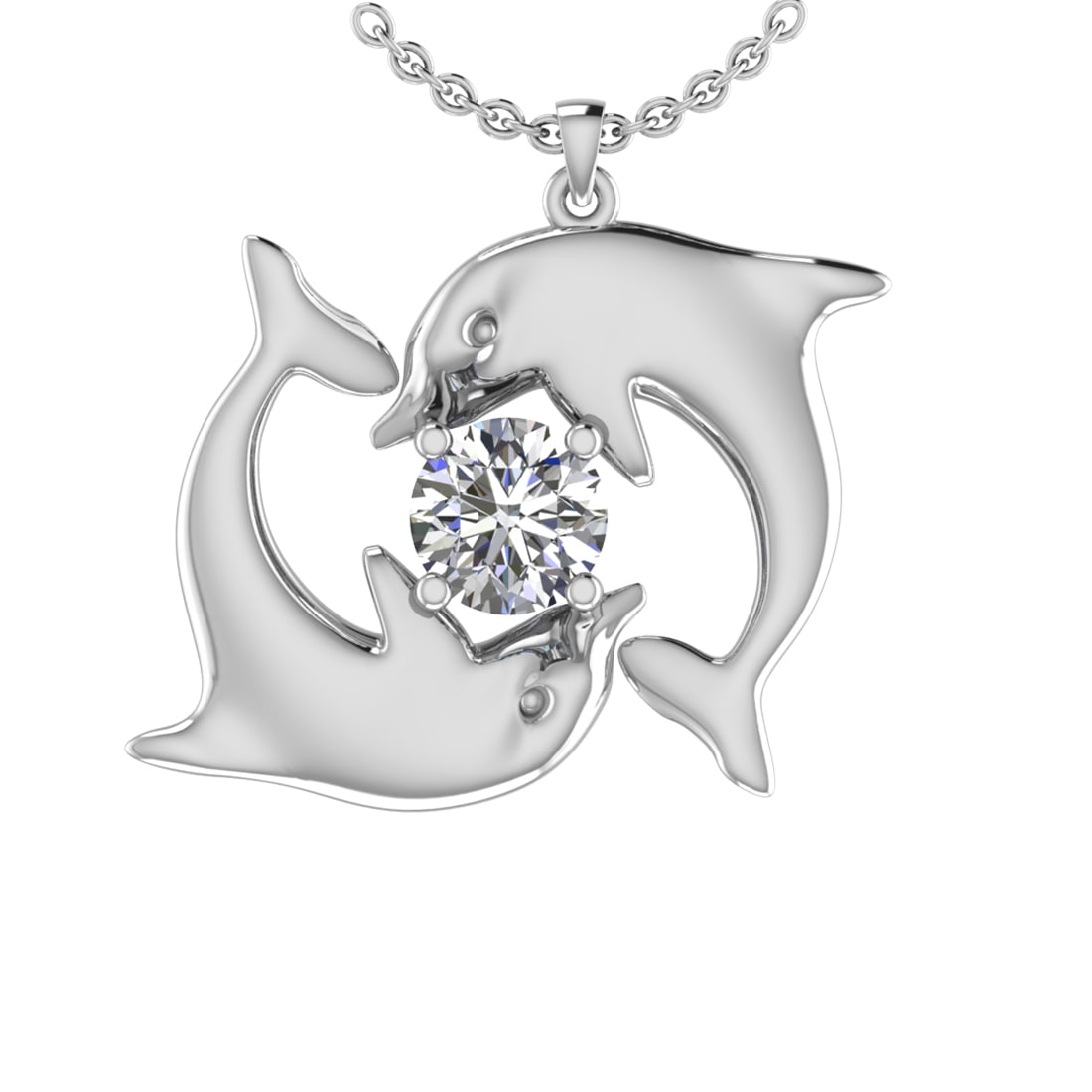 0.60 Ctw VS/SI1 Diamond 10K White Gold Fish Pendant (ALL DIAMOND ARE LAB GR: Total Diamond Weight : 0.60 Ctw (Round cut) Center Diamond Color :- J-K Center Clarity : VS/SI1 Stone Setting : Prong Metal Weight : Approx 4.90 Gram 10K White Gold Fish Pendant (ALL DIAMOND ARE LAB