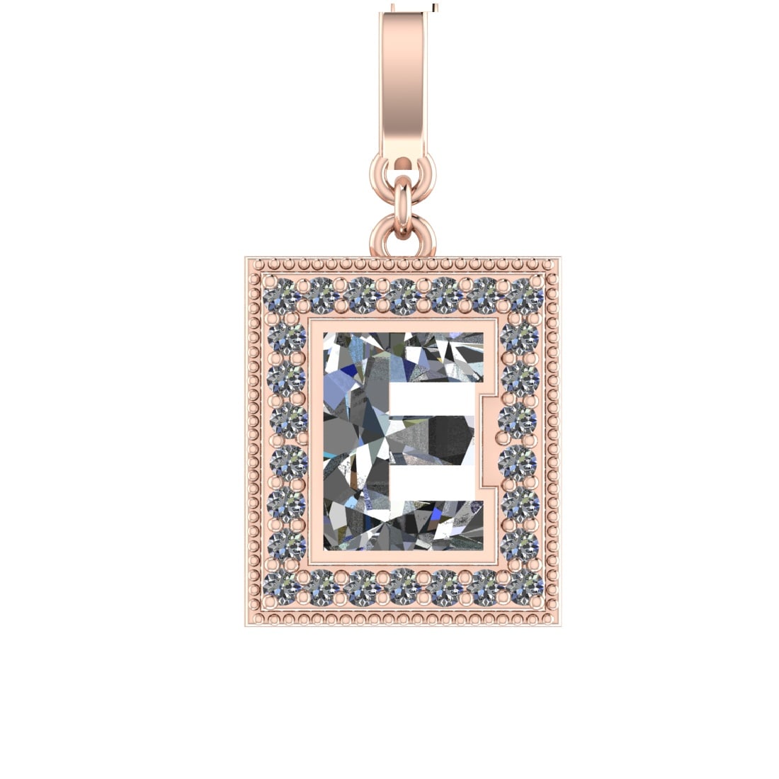 1.41 Ctw SI2/SI1 Diamond Prong Set 14k Rose Gold Alphabet-E Pendant (ALL DI: Center Daimond Weight :-1.22 Ctw Color : White Side Diamond Weight Of Ctw 0.19 Ctw Color : G-H Clarity : SI2/SI1 Daimond Setting : Prong Metal Weight : Approx 4.10 gram 14k Rose Gold Alphabet-E