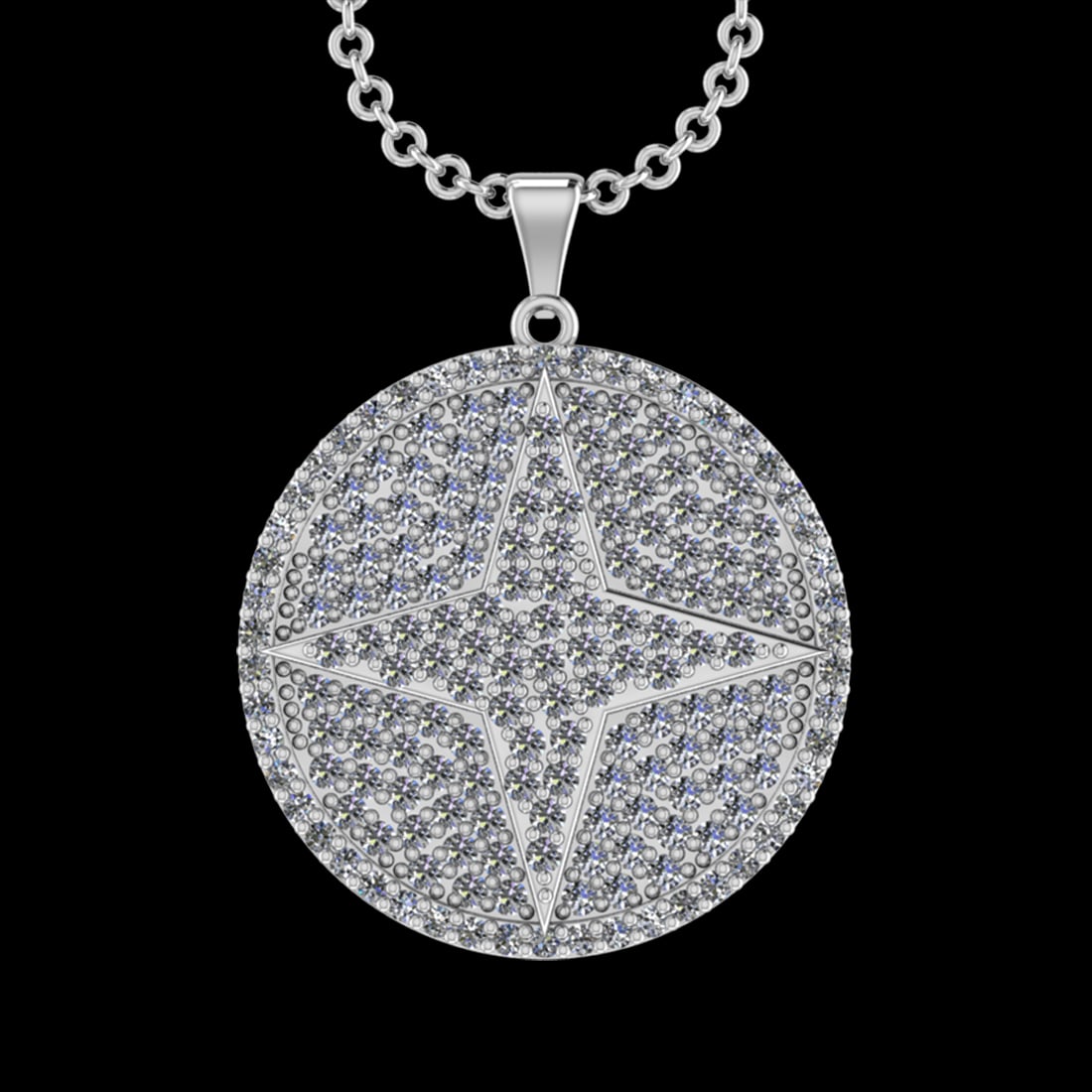5.80 Ctw VS/SI1 Diamond 14 K White Gold Necklace(ALL DIAMOND ARE LAB GROWN: Total Diamond Weight : 5.80 Ctw (Round cut) Center Diamond Color :- G-H Center Clarity : VS/SI1 Stone Setting : Prong Metal Weight : Approx 14.10 Gram 14 K White Gold Necklace(ALL DIAMOND ARE LAB