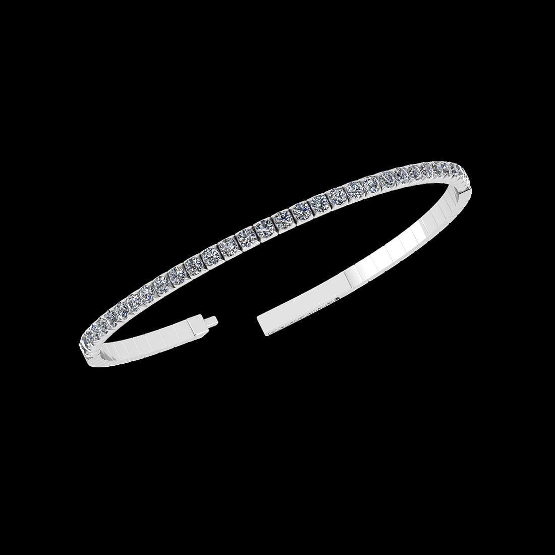 0.64 Ctw VS/SI1 Diamond 14K White Gold Half Bangle (ALL DIAMOND ARE LAB GRO: Center Diamond Weight : 0.64 Ctw (Round Cut) Center Diamond Color :- J-K Center Clarity : VS/SI1 Stone Setting : Prong 14K White Gold Half Bangle (ALL DIAMOND ARE LAB GROWN ) #3SS73326v14