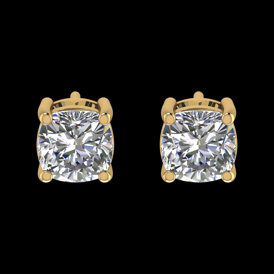 2.80 Ctw VS/SI1 Diamond 14k Yellow Gold Stud Earrings (ALL DIAMOND ARE LAB: Center Diamond Weight :-2.80 Ctw ( 2 Pec Cushion Cut ) Color :-G-H (ALL DIAMOND ARE LAB GROWN ) Clarity : VS/SI1 Setting : Prong Metal Weight : Approx 2.40 Gram 14k Yellow Gold Stud Earrings (ALL