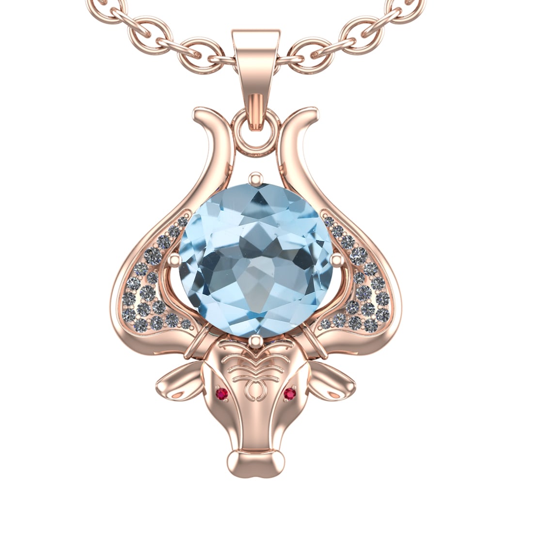 2.89 Ctw VS/SI1 Blue Topaz and Diamond Set 10K Rose Gold Creature Theme Pen: Eye Stone Weight :- 0.05 ctw Eye Stone Color :- ( Ruby) Center Stone Weight :-2.50 Ctw ( Round Cut) Center Stone Color :-Blue Topaz Center Stone Setting : Prong Side Diamond Weight Of Ctw 0.34 Ctw