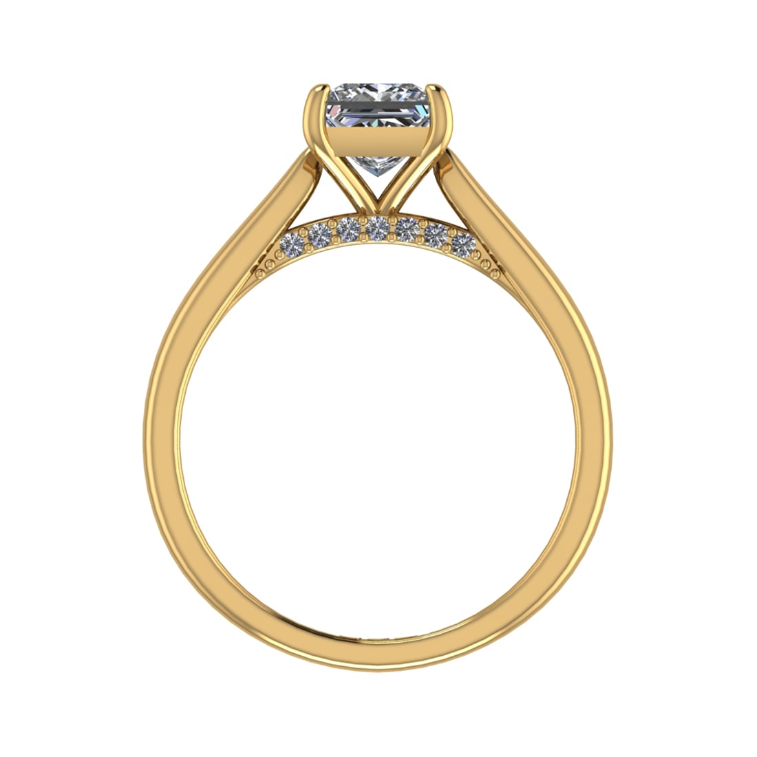 0.82 Ctw VS/SI1 Diamond 14k Yellow Gold Engagement Ring (ALL DIAMOND ARE LA: Center Daimond Weight :-0.75 Ctw ( Princess Cut) Color : G-H Clarity : VS/SI1 Side Diamond Weight Of Ctw 0.07 Ctw Ctw Color : G-H Clarity : VS/SI1 Daimond Setting : Prong Metal Weight : Approx 2.95