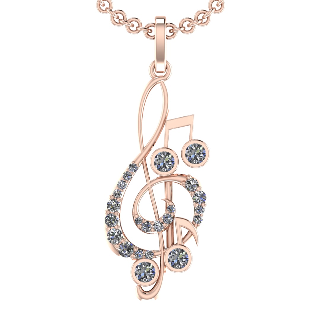 0.81 Ctw SI2/SI1 Diamond 14k Rose Gold musical instruments theme Pendant (A: Total Diamond Weight :-0.81 Ctw (Round cut) Color :- G-H Clarity : SI2/SI1 Setting : Prong Metal Weight : Approx 4.90gram 14k Rose Gold musical instruments theme Pendant (ALL DIAMOND ARE LAB GROWN)