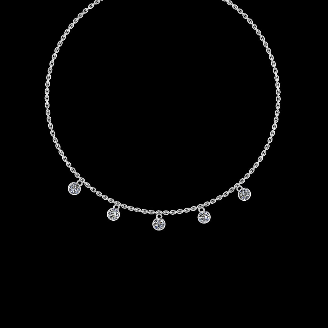 0.75 Ctw VS/SI1 Diamond 14K White Gold Yard Necklace (ALL DIAMOND ARE LAB G: Center Diamond Weight : 0.75 Ctw (Round Cut) Center Diamond Color :- J-K Center Clarity : VS/SI1 Stone Setting : Prong 14K White Gold Yard Necklace (ALL DIAMOND ARE LAB GROWN ) Size-17 Inch (ALL