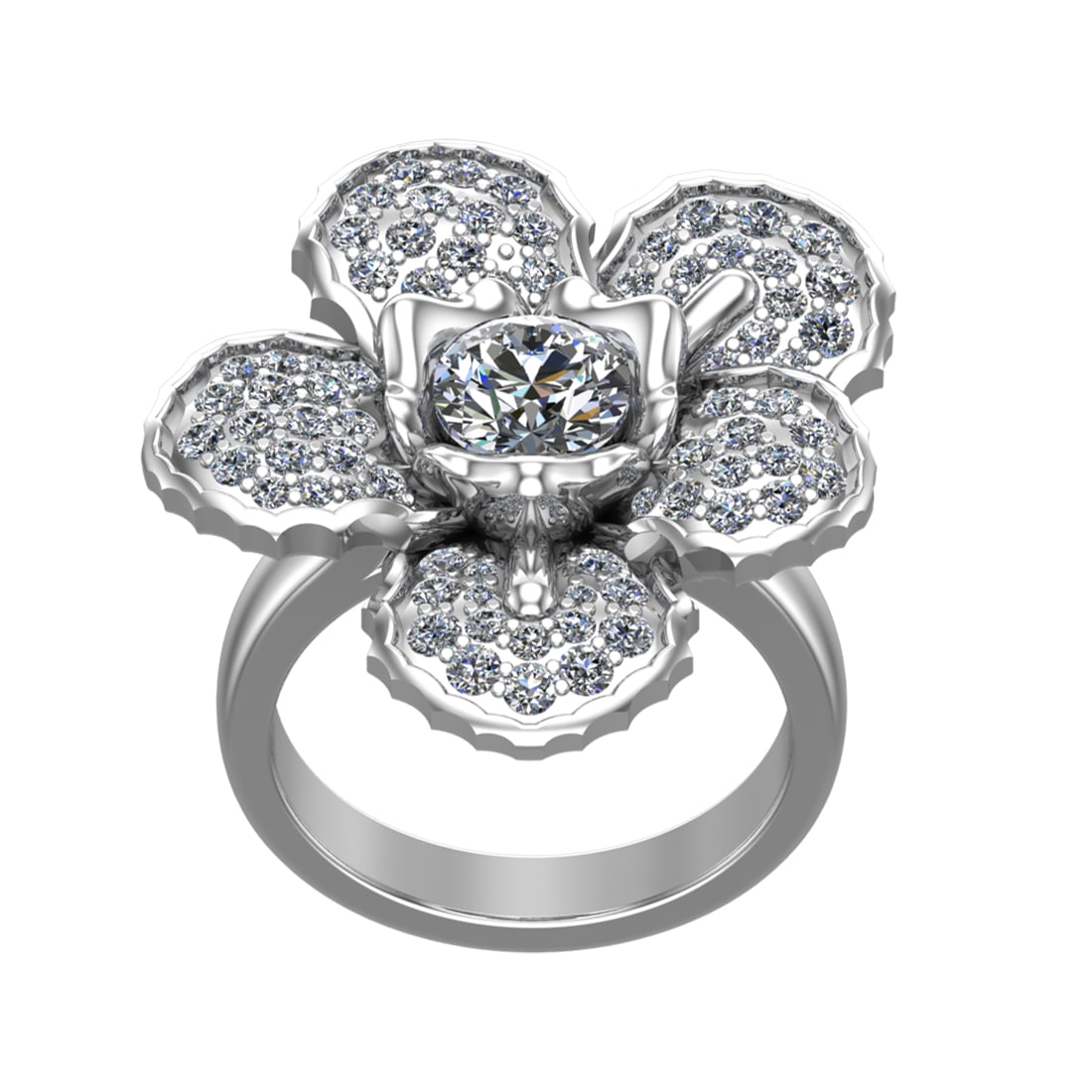 2.94 Ctw SI1/SI2 Diamond Prong Set 14k white Gold Engagement Ring: Center Daimond Weight :-1.30 Ctw ( Round Cut) Color : G-H Clarity : SI1/SI2 Side Diamond Weight Of Ctw 1.64 Ctw Color : G-H Clarity : SI1/SI2 Daimond Setting : Prong Metal Weight : Approx 20.44 gram