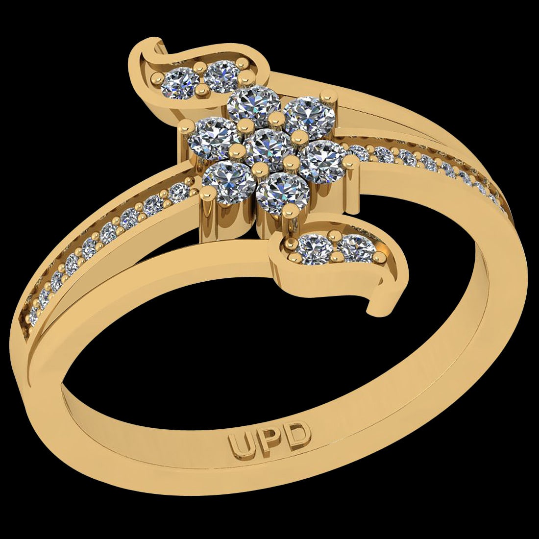 0.39 Ctw i2/i3 Diamond 14K Yellow Gold Cluster Engagement Ring: Center Diamond Weight : 0.39 Ctw (Round Cut) Center Diamond Color :- J-K Center Clarity : i2/i3 Stone Setting : Prong Metal Weight : Approx 3.30 Gram 14K Yellow Gold Cluster Engagement Ring Current