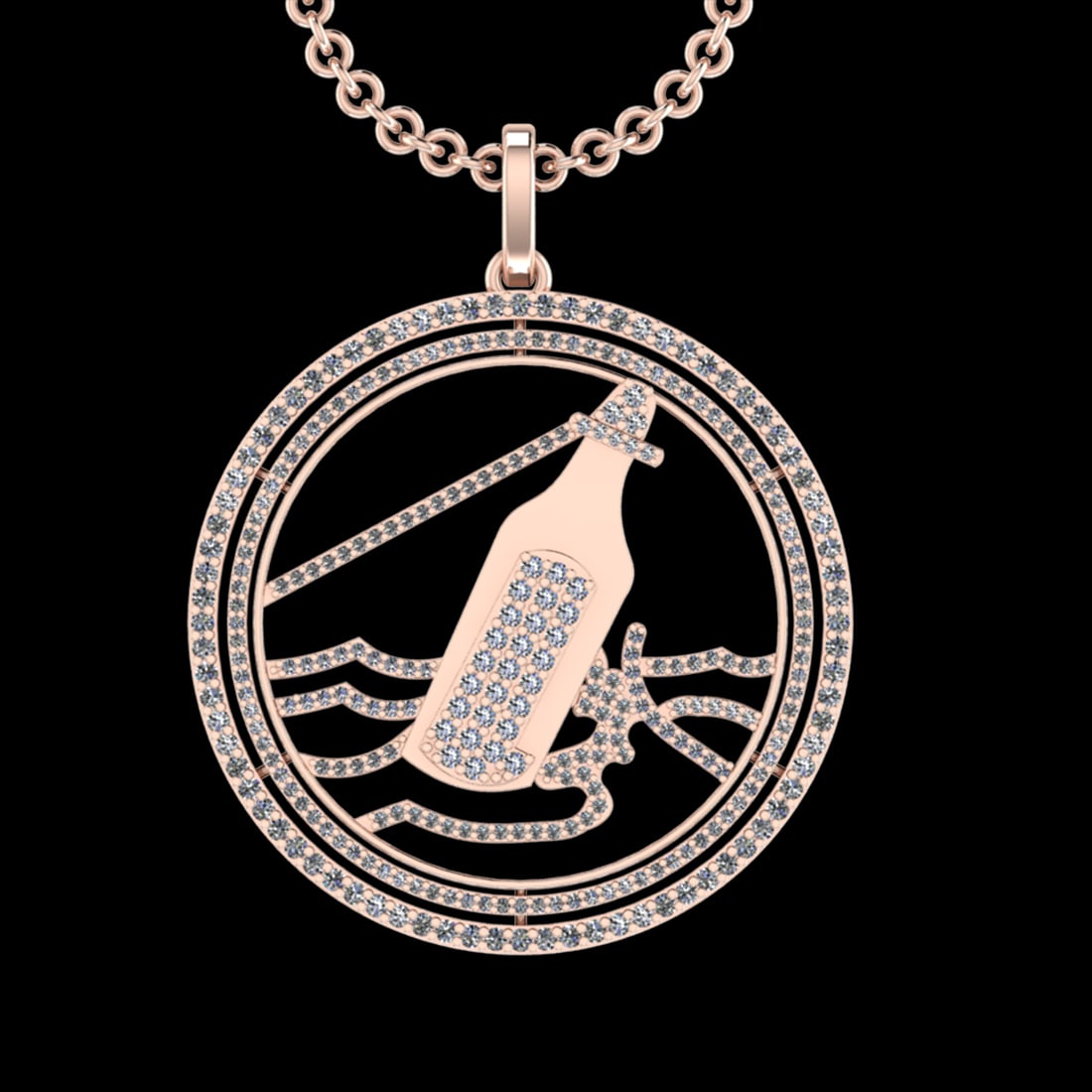 1.88 Ctw VS/SI1 Diamond 10k Rose Gold Pandant (ALL DIAMOND ARE LAB GROWN) (: Total Daimond Weight :-1.88 Ctw Color : J-K Clarity : VS/SI1 Setting : Prong Metal Weight : Approx 10.22 gram 10k Rose Gold Pandant (ALL DIAMOND ARE LAB GROWN) #3SS22463v15