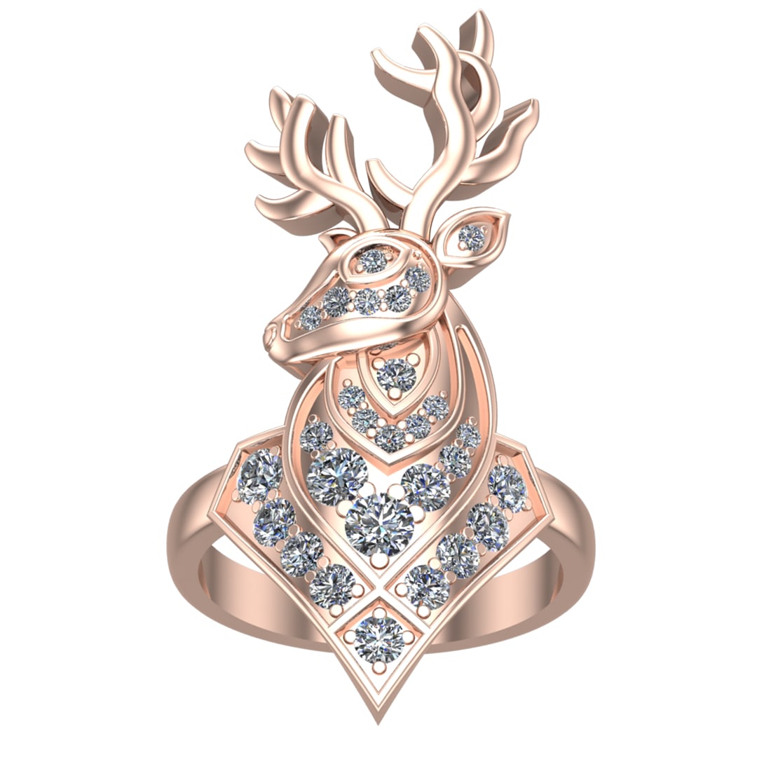 1.25 Ctw VS/SI1 Diamond 14k Rose Gold Creature theme Ring (ALL DIAMOND ARE: Total Daimond Weight :-1.25 Ctw Color : G-H Clarity : VS/SI1 Setting : Prong Metal Weight : Approx 26.06 gram 14k Rose Gold Creature theme Ringcurrent Ring Size 8 (ALL DIAMOND ARE LAB GROWN )