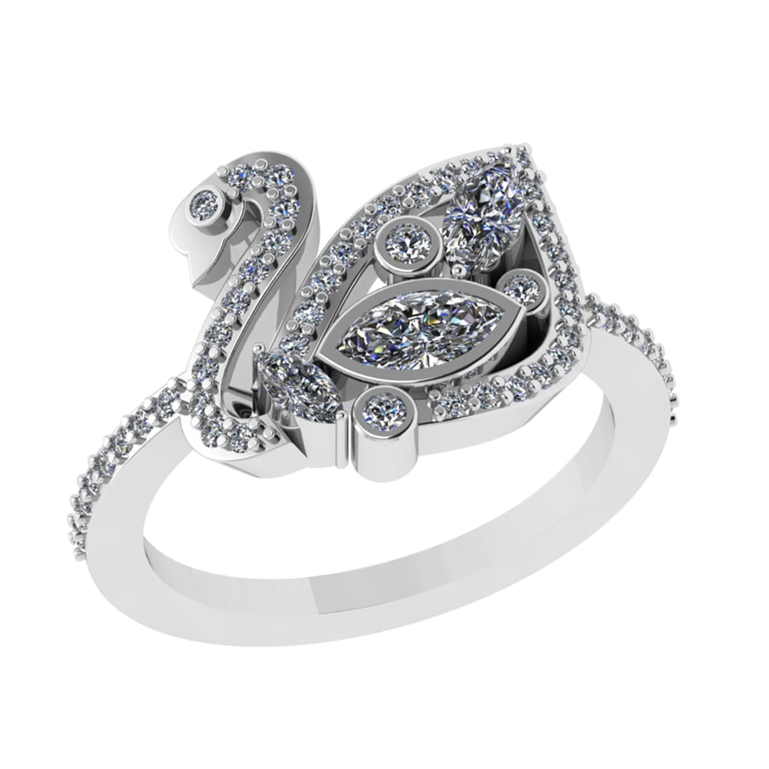 0.73 Ctw VS/SI1 Diamond 14k white Gold Engagement Ring (ALL DIAMOND ARE LAB: Center Daimond Weight :-0.45 Ctw ( Marquise Cut) Color : G-H Clarity : VS/SI1 Side Diamond Weight Of Ctw 0.28 Ctw Color : G-H Clarity : VS/SI1 Daimond Setting : Prong Metal Weight : Approx 4.43 gram