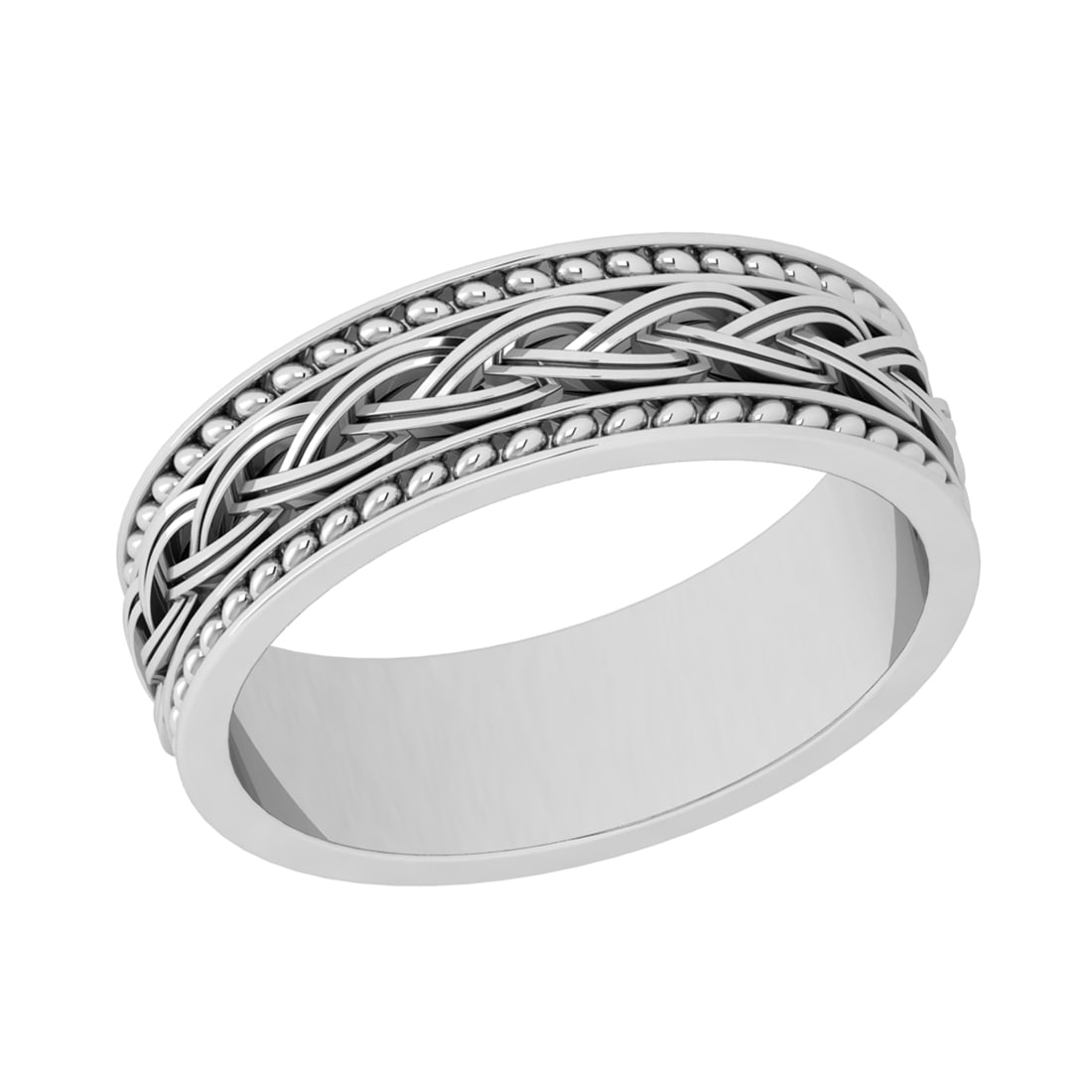 Engagement,Wedding,Anniversary Filigree Men s 14K White Gold Band Ring (ALL (1 of 2)