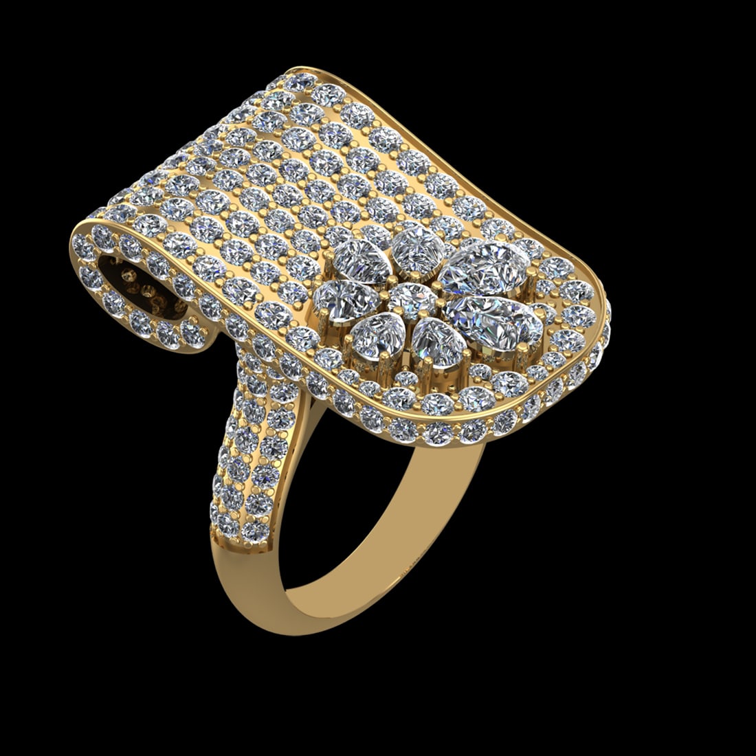 7.54 Ctw VS/SI1 Diamond Prong Set 18k Yellow Gold Engagement Ring (ALL DIAM (1 of 2)