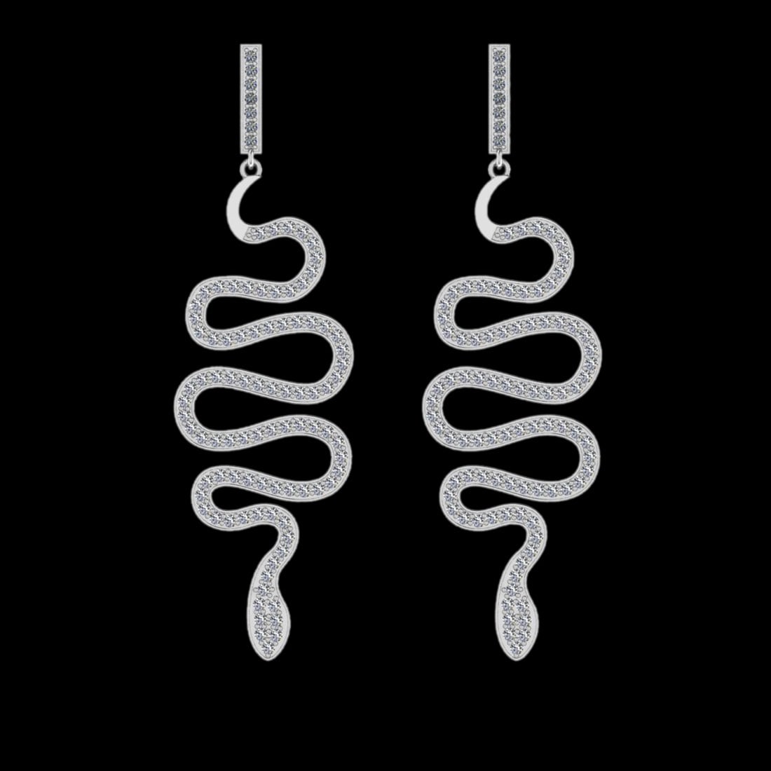 1.52 Ctw VS/SI1 Diamond 10K White Gold Dangling Earrings: Diamond Weight : 1.52 Ctw ( Round Cut ) Diamond Stone Color : J-K Stone Clarity : VS/SI1 Stone Setting : Prong Metal Weight : Approx 9.30 Gram 10K White Gold Dangling Earrings (ALL DIAMOND ARE LAB GRO