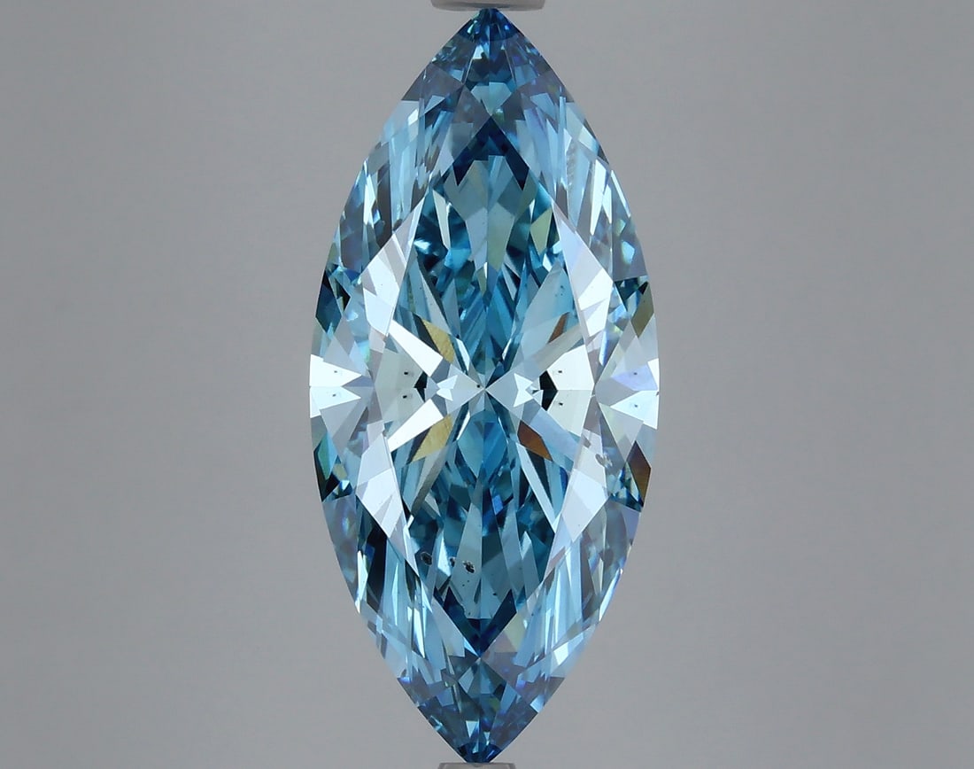 4.63 ctw. VS2 IGI Certified Marquise Cut Loose Diamond (LAB GROWN): IGI Certified Mq Cut Loose Diamond (LAB GROWN) - Weight :- 4.63 ctw; Color :- Fancy Vivid Blue; Clarity :-VS2 #3SS24215v15