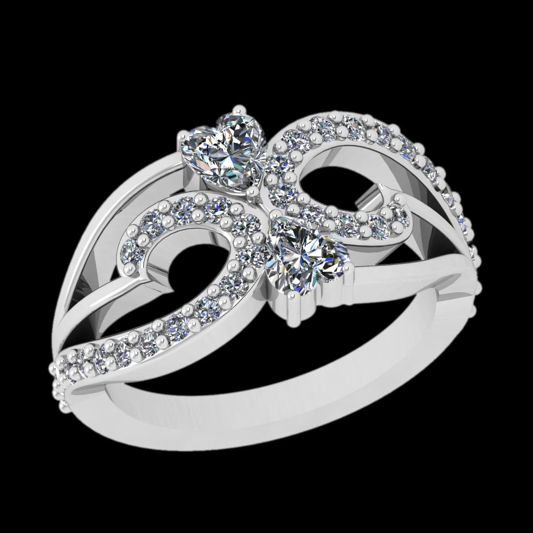 1.01 Ctw VS/SI1 Diamond Prong Set 10k white Gold Engagement Ring: Center Daimond Weight :-0.50 Ctw ( Heart Cut) Color : J-K Clarity : VS/SI1 Side Diamond Weight Of Ctw 0.51 Ctw Color : J-K Clarity : VS/SI1 Daimond Setting : Prong Metal Weight : Approx 4.68 gram 10k 