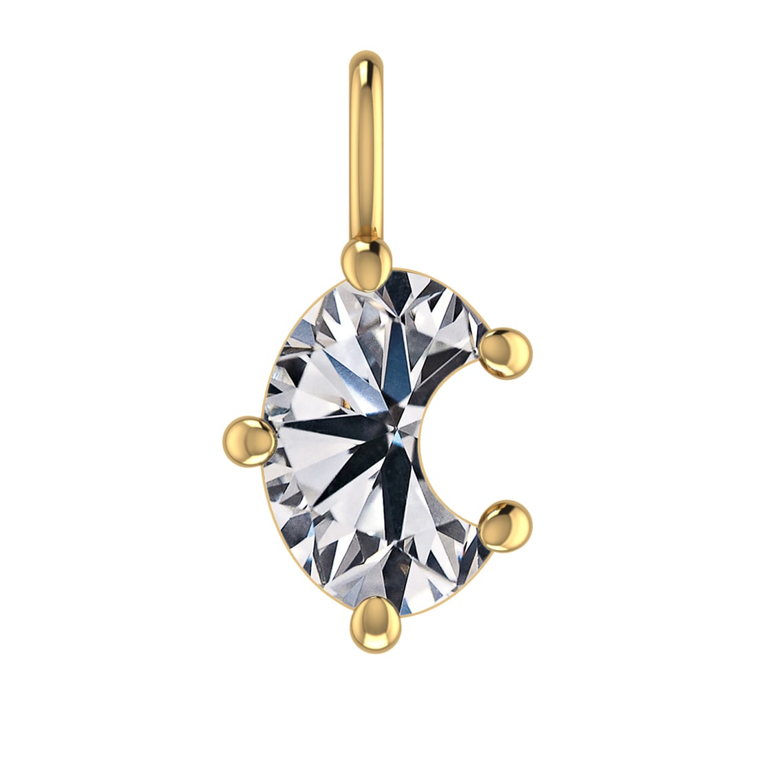 0.66 ctw VS Diamond Style Prong Set 14k Yellow Gold Alphabet-C Pendant (ALL: Total Daimond Weight :-0.66 Ctw Color : White Clarity : VS Setting : Prong Metal Weight : Approx 2.40 gram 14k Yellow Gold Alphabet-C Pendant (ALL LAB GROWN Diamond ) #3SS96044v15