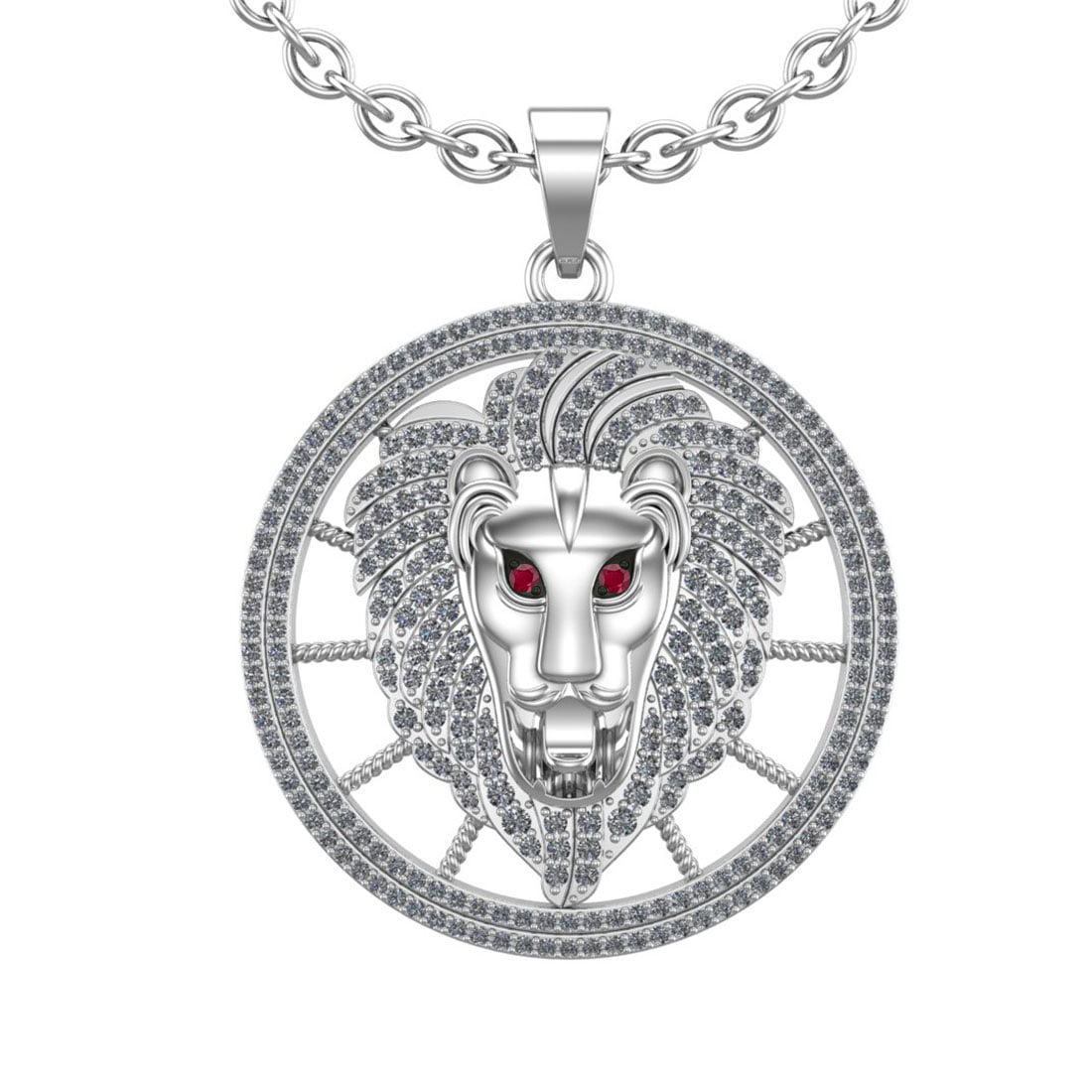 1.72 Ctw SI2/SI1 Ruby and Diamond Style Men s collection 18K White Gold lio: Center Stone Weight : 0.02 Ctw ( Round Cut )Center Stone Color : Ruby Setting : Prong Side Stone Weight Of Ctw 1.70 Ctw Side Stone Color : G-H Stone Clarity : SI2/SI1 Stone Setting : Prong Metal Weigh