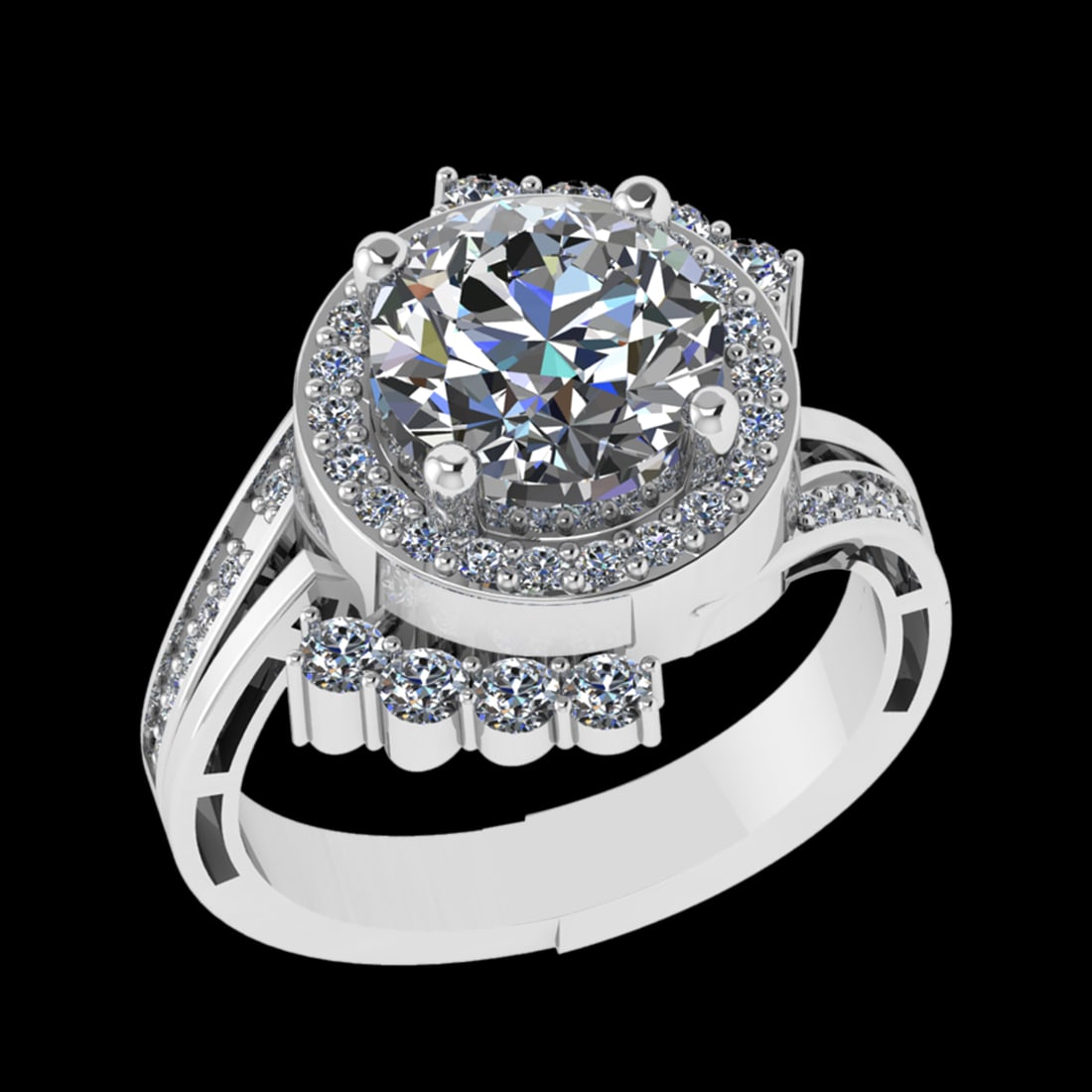 2.67 Ctw VS/SI1 (ALL DIAMOND ARE LAB GROWN ) Diamond 10k white Gold Engagem: Center Daimond Weight :-2.00 Ctw ( Round Cut) Color : J-K Clarity : VS/SI1 (ALL DIAMOND ARE LAB GROWN ) Side Diamond Weight Of Ctw 0.67 Ctw Color : J-K Clarity : VS/SI1 (ALL DIAMOND ARE LAB GROWN ) Da