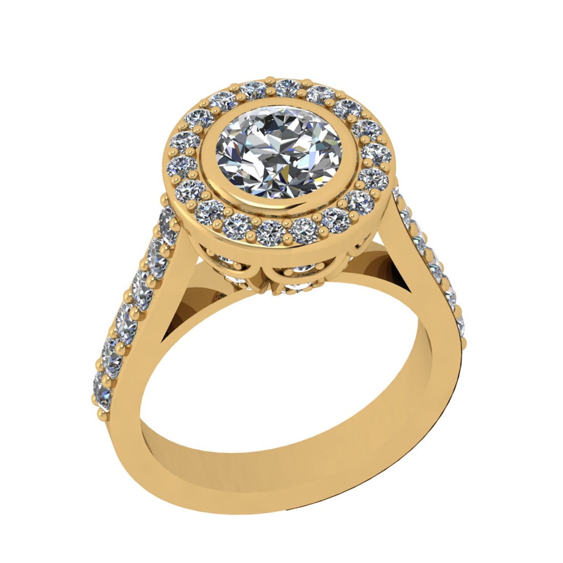2.88 Ctw SI2/SI1 Diamond Prong Set 14k Yellow Gold Engagement Ring: Center Daimond Weight :-1.30 Ctw ( Round Cut) Color : G-H Clarity : SI2/SI1 Side Diamond Weight Of Ctw 1.58 Ctw Color : G-H Clarity : SI2/SI1 Daimond Setting : Prong Metal Weight : Approx 6.06 gram 14