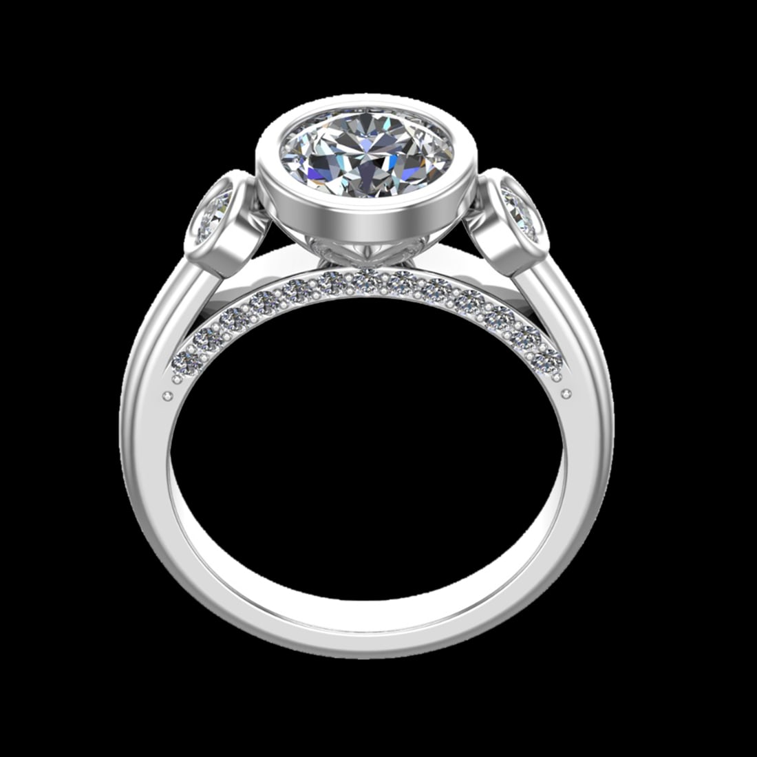 2.61 Ctw VS/SI1 Diamond 10k white Gold Engagement Ring (ALL DIAMOND ARE LAB (1 of 2)