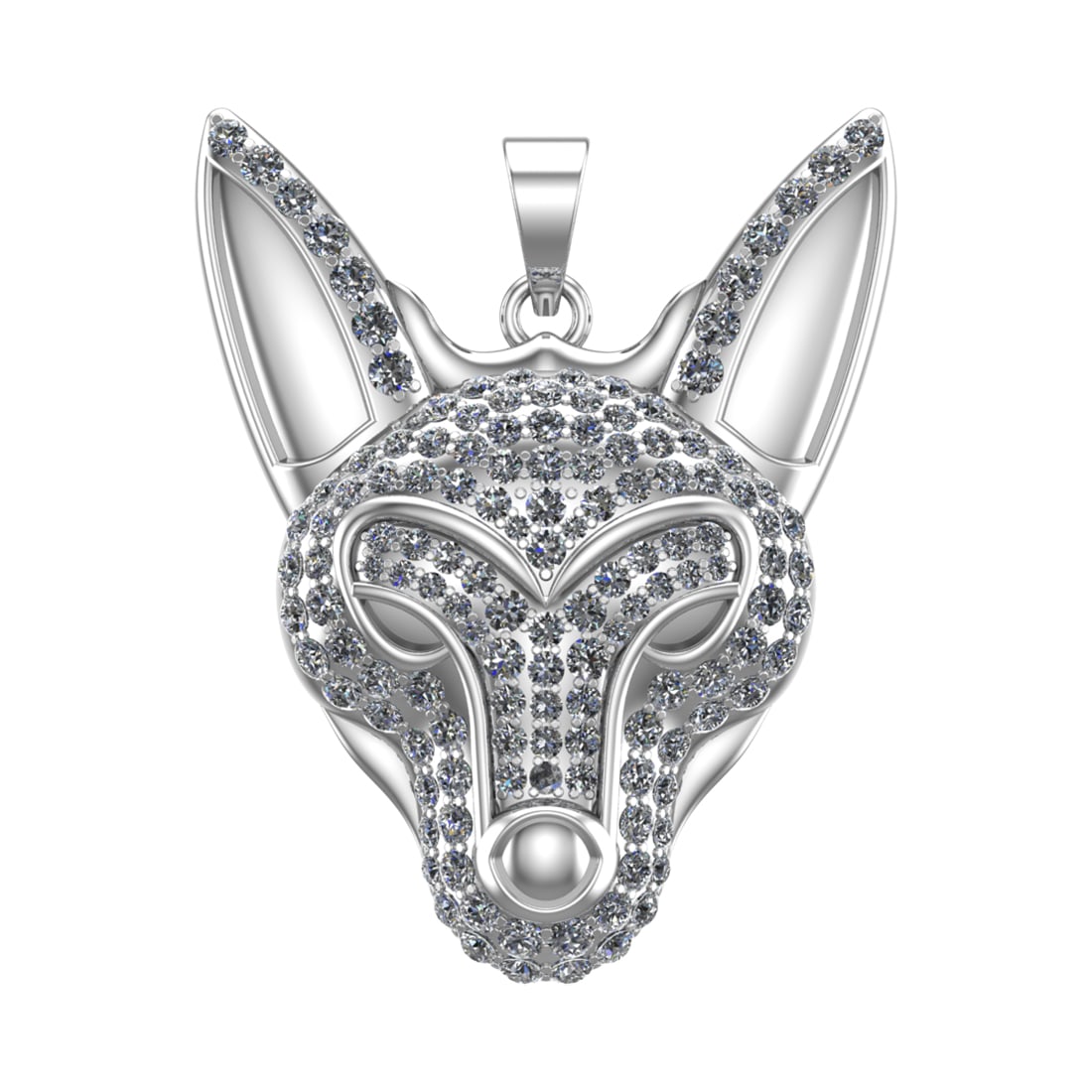 6.07 Ctw VS/SI1 Diamond 14k white Gold Animal Creature Theme Pendant (ALL D: Total Daimond Weight :-6.07 Ctw Color : G-H Clarity : VS/SI1 Setting : Prong Metal Weight : Approx 28.63 gram 14k White Gold Animal Creature Theme Pendant (ALL DIAMOND ARE LAB GROWN ) current Ring Siz