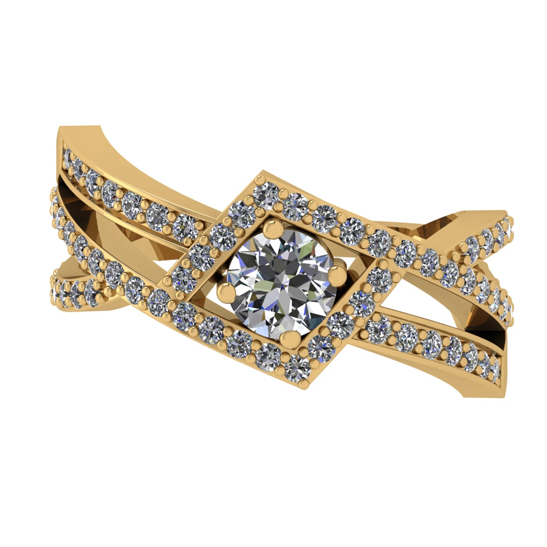 1.38 Ctw SI1/SI2 Diamond Prong Set 14k Yellow Gold Engagement Ring: Center Daimond Weight :-0.50 Ctw ( Round Cut) Color : G-H Clarity : SI1/SI2 Side Diamond Weight Of Ctw 0.88 Ctw Color : G-H Clarity : SI1/SI2 Daimond Setting : Prong Metal Weight : Approx 5.48 gram 14