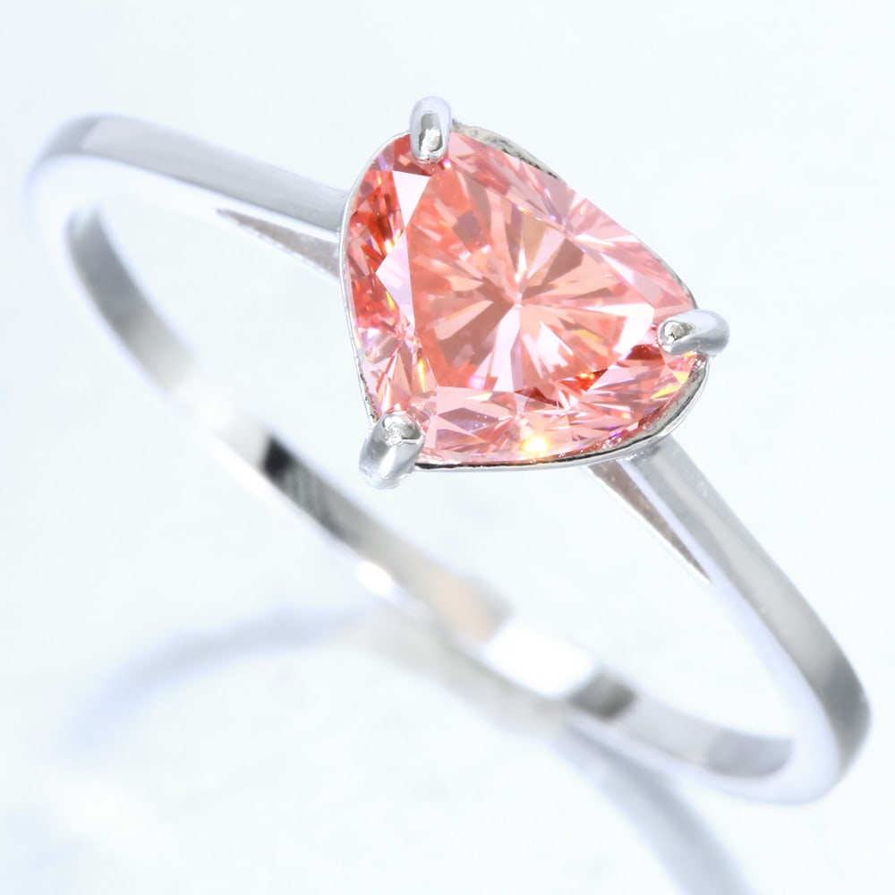 1.08 CT PINK LAB GROWN ( IGI Certified )DIAMOND 14K SOLID WHITE GOLD RING: 1.08 CT PINK LAB GROWN ( IGI Certified )DIAMOND GOLD WEIGHT APPROX : 1.39 GRAM 14K SOLID WHITE GOLD RING #3SS98621v15