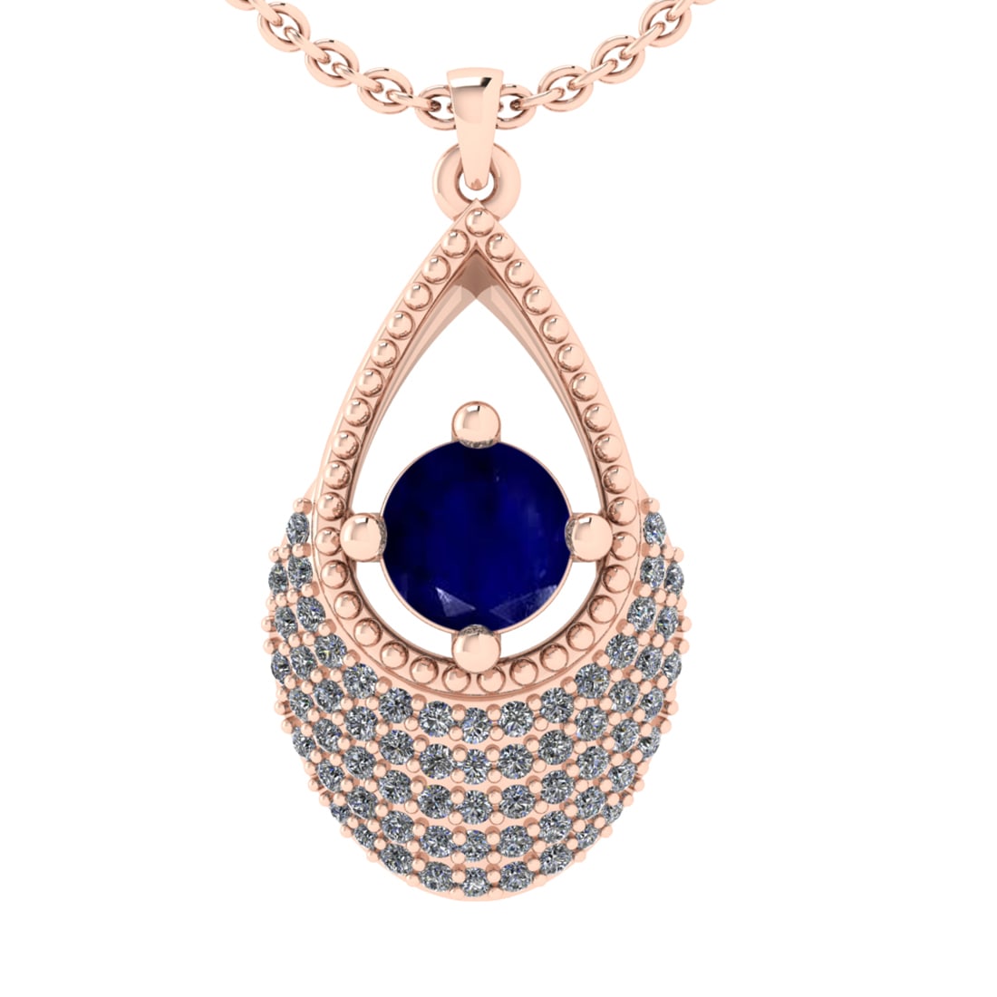 0.80 Ctw VS/SI1 Blue Sapphire and Diamond 14k Rose Gold Engagement Ring: Center Stone Weight :-0.50 Ctw ( Round Cut) Center Stone Color :-Blue Sapphire Center Stone Setting : Prong Side Diamond Weight Of Ctw :- 0.30 Ctw Color : J-K Clarity : VS/SI1 Daimond Setting : Prong 