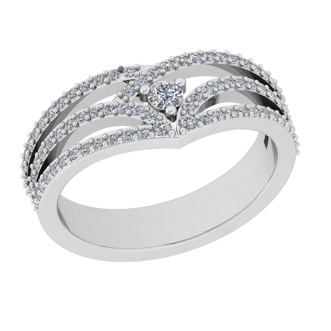 0.49 Ctw VS/SI1 Diamond Prong Set 14k white Gold Engagement Ring: Center Daimond Weight :-0.06 Ctw ( Round Cut) Color : G-H Clarity : VS/SI1 Side Diamond Weight Of Ctw 0.43 Ctw Color : G-H Clarity : VS/SI1 Daimond Setting : Prong Metal Weight : Approx 4.56 gram 14k 