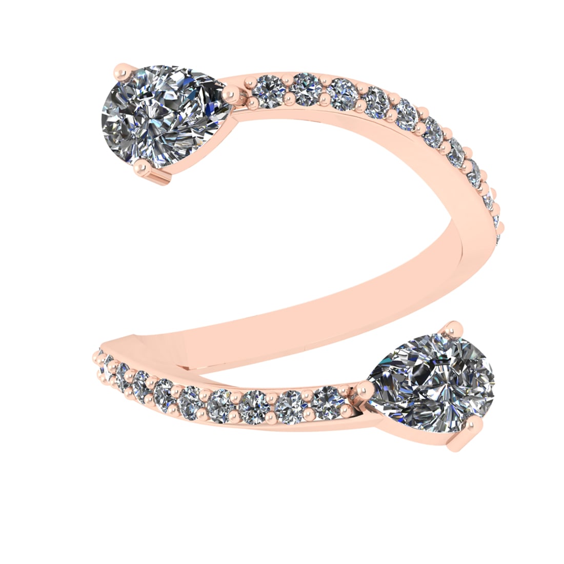 2.10 Ctw SI1/SI2 Diamond Prong Set 14k Rose Gold Engagement Ring: Center Daimond Weight :-1.50 Ctw ( Pear Cut ) Color : G-H Clarity : SI1/SI2 Side Diamond Weight Of Ctw 0.60 Ctw Color : G-H Clarity : SI1/SI2 Daimond Setting : Prong Metal Weight : Approx 4.33 gram 14