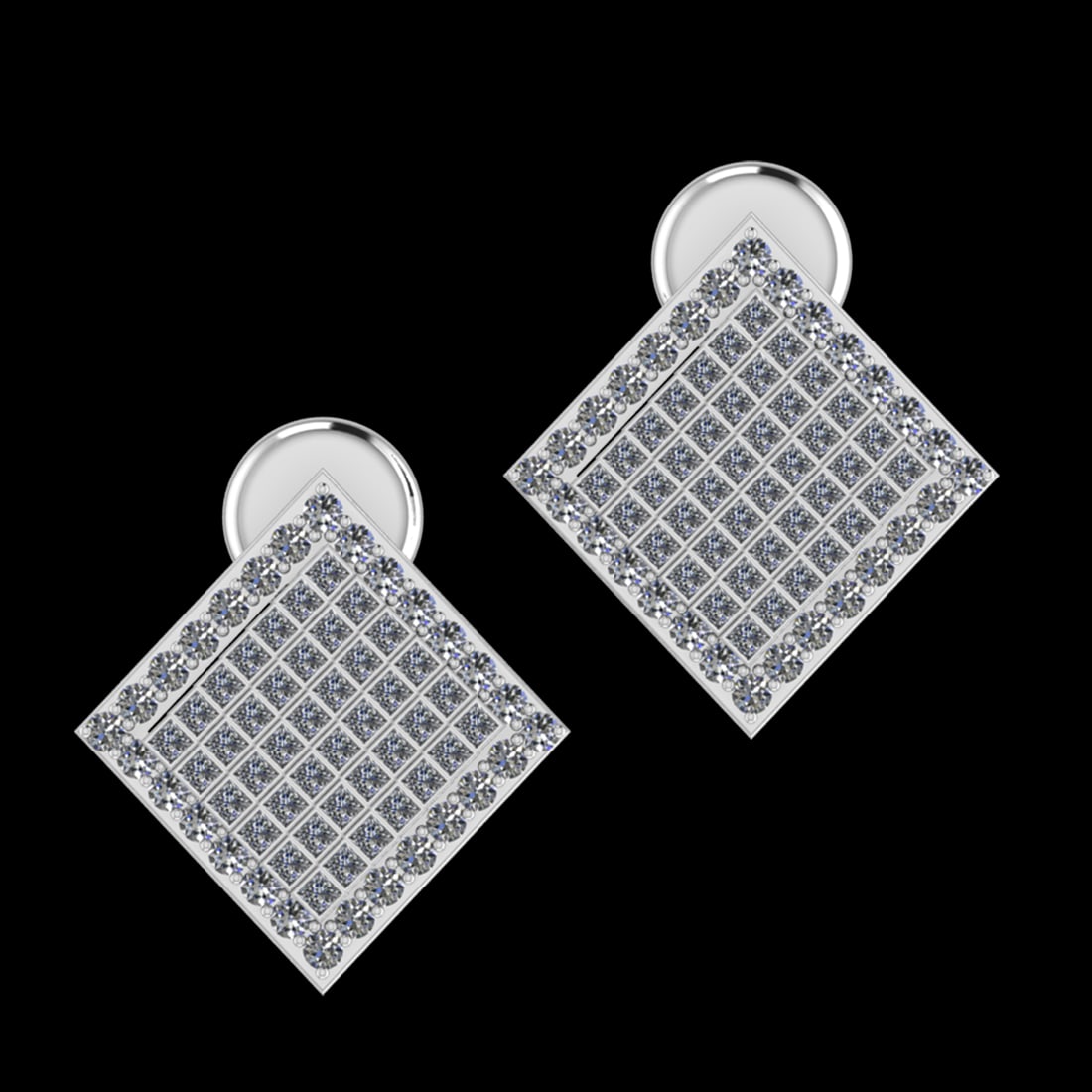 2.10 Ctw VS/SI1 Diamond Prong Set 10K white Gold Engagement Ring: Total Daimond Weight :-2.10 Ctw Color : J-K (Round & Princess ) Clarity : VS/SI1 Setting : Prong Metal Weight : Approx 9.22 gram 10K White Gold Studs Earrings (ALL DIAMOND ARE LAB GROWN ) #3SS96304v15