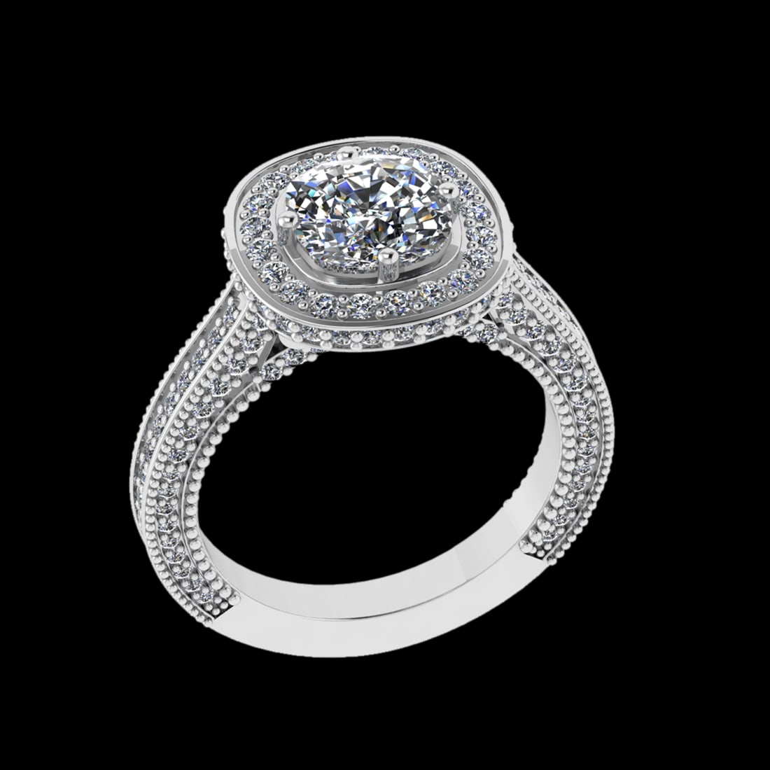 2.70 Ctw SI1/SI2 Diamond 10k white Gold Engagement Ring (ALL DIAMOND ARE LA: Center Daimond Weight :-1.30 Ctw ( Round Cut) Color : J-K Clarity : SI1/SI2 Side Diamond Weight Of Ctw 1.40 Ctw Color : J-K Clarity : SI1/SI2 Daimond Setting : Prong Metal Weight : Approx 6.64 gram 10