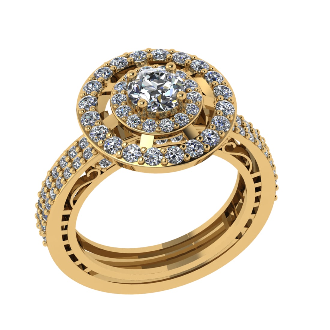 2.13 Ctw VS/SI1 Diamond 14K Yellow Gold Engagement Ring (ALL DIAMOND ARE LA: Center Diamond Weight : 0.80 Ctw ( Round Cut) Center Diamond Color :-J-K Center Stone Setting : Prong Clarity : VS/SI1 Total Weight Of Ctw 1.33 Ctw Color : J-K Clarity : VS/SI1 Stone Setting : Prong M