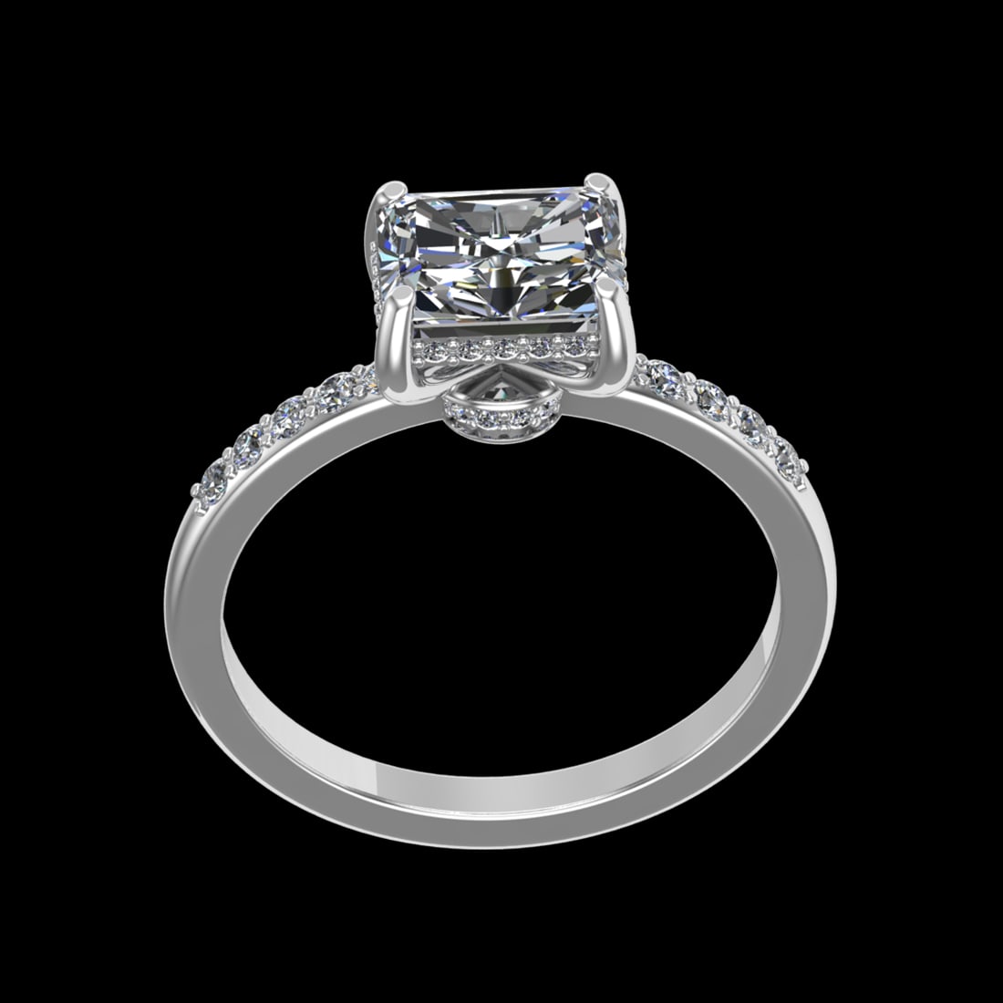 1.53 Ctw VS/SI1 Diamond 10K White Gold Engagement Ring: Center Diamond Weight :-1.20 Ctw ( Emerald Cut) Color :- J-K Clarity : i2/i3 Center Stone Setting : Prong Side Diamond Weight Of Ctw 0.33 Ctw Color : J-K Clarity : VS/SI1 Stone Setting : Prong Metal W