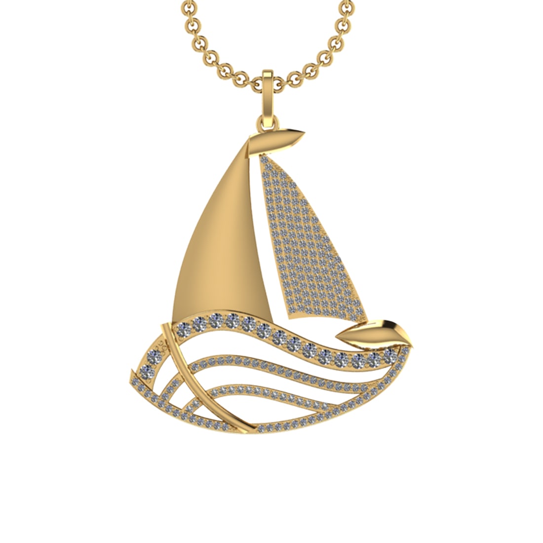 1.94 Ctw VS.SI1 (ALL DIAMOND ARE LAB GROWN ) Diamond 14k Yellow Gold Neckla (1 of 1)