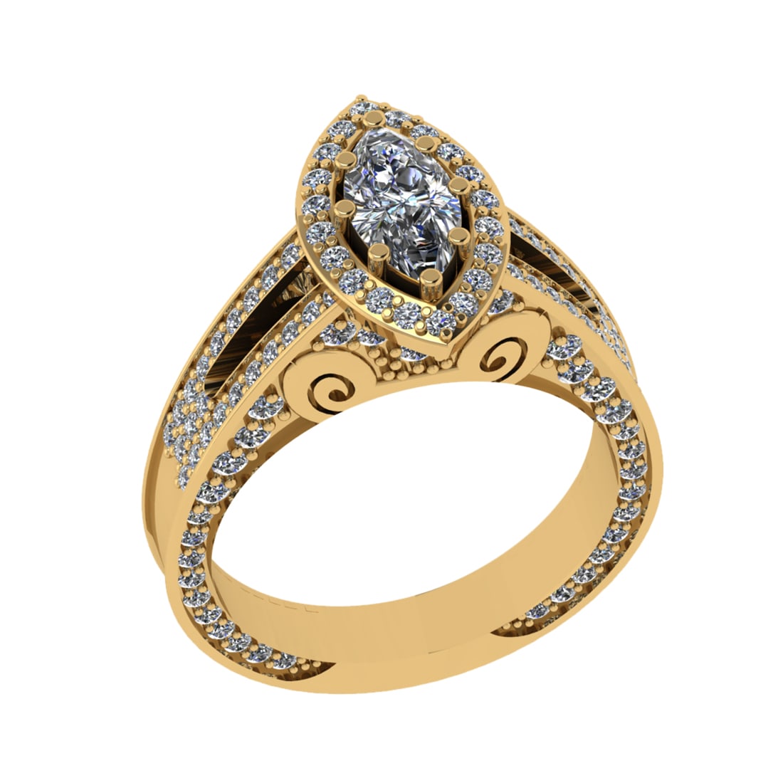 1.83 Ctw VS/SI1 Diamond 14K Yellow Gold Engagement Ring (ALL DIAMOND ARE LA (1 of 2)
