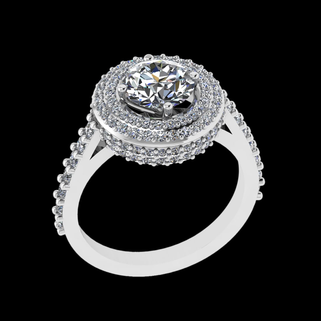 2.35 Ctw SI1/SI2 Diamond 10k white Gold Engagement Ring (ALL DIAMOND ARE LA: Center Daimond Weight :-1.30 Ctw ( Round Cut) Color : J-K Clarity : SI1/SI2 Side Diamond Weight Of Ctw 1.05 Ctw Color : J-K Clarity : SI1/SI2 Daimond Setting : Prong Metal Weight : Approx 5.37 gram