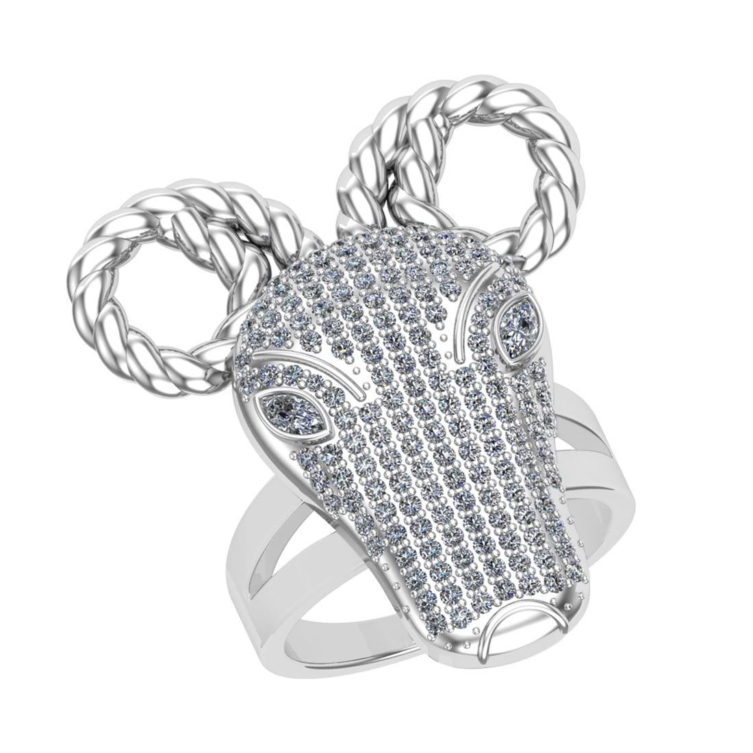 1.42 CtwVS/SI1 Diamond 14K White Gold Animal theme Ring: Eye Diamond weight :-0.20 ctw ( Marquise cut) Eye Diamond Color :-J-K Clarity :VS/SI1 Stone Setting :- Prong Total Diamond Weight : 1.22 Ctw (Round cut) Center Diamond Color :- J-K Center Clarity :VS/