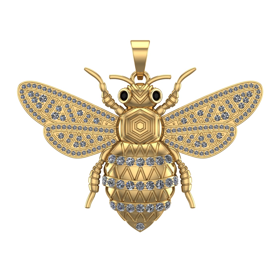 1.98 Ctw SI1/SI2 Diamond 14k Yellow Gold Creature Pendant(ALL DIAMOND ARE L (1 of 1)