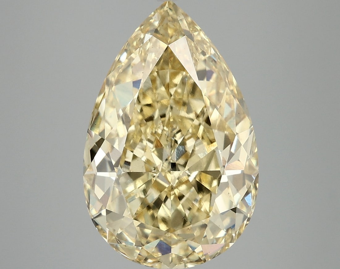 7.13ct Pear Cut Lab Grown Diamond: IGI CertifiedPearCut Loose Diamond (LAB GROWN) - Weight:7.13 ctw; Color: Fancy Vivid Yellow; Clarity: VS2 #3SS98721v15